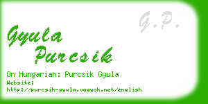 gyula purcsik business card